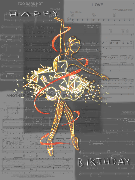 Digital Card - Happy Birthday Ballerina